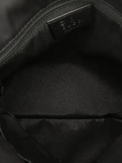 Pre-owned Gucci 2000-2015 Ssima Trimmed Suede Crossbody Bag In Black