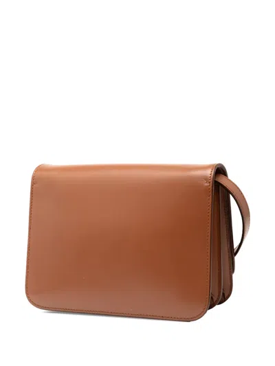 Pre-owned Burberry 2018-2025 Small Smooth Calfskin Tb Crossbody Bag In Brown