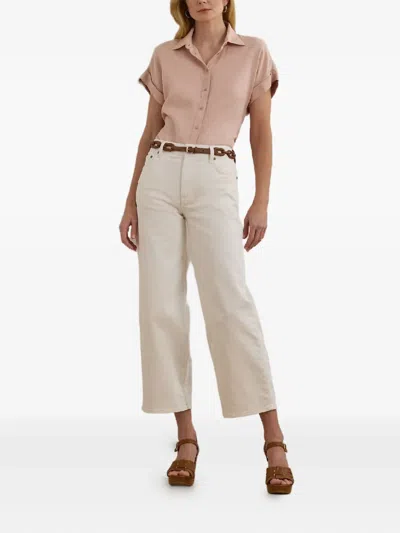 Ralph Lauren Relaxed Fit Linen Short-sleeve Shirt In Pink