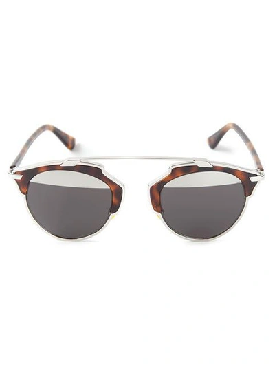 Shop Dior 'so Real' Sunglasses In Brown