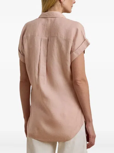 Ralph Lauren Relaxed Fit Linen Short-sleeve Shirt In Pink