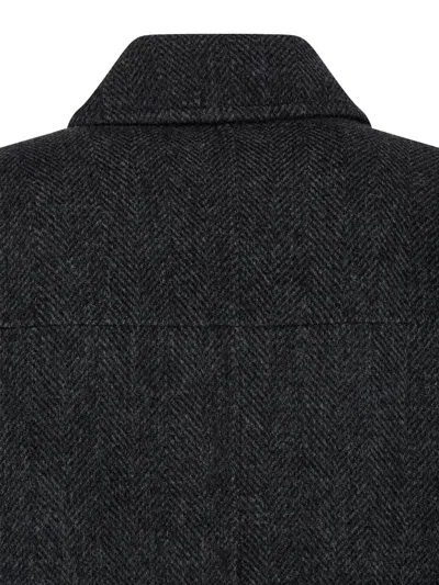 Studio Tomboy Herringbone Raglan Coat In Gray