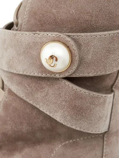 Jimmy Choo 80mm Noemi Square-toe Boots In Neutral