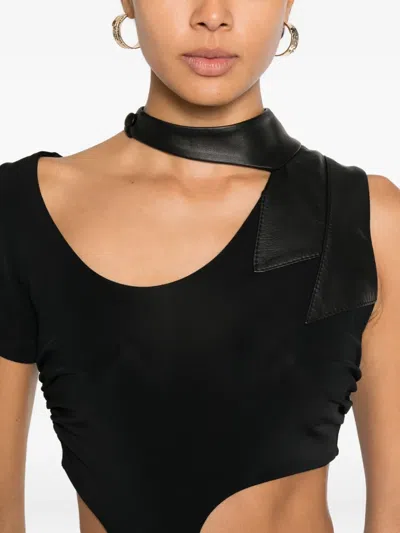 Mitiliane Couture Leather Insert Top In Black