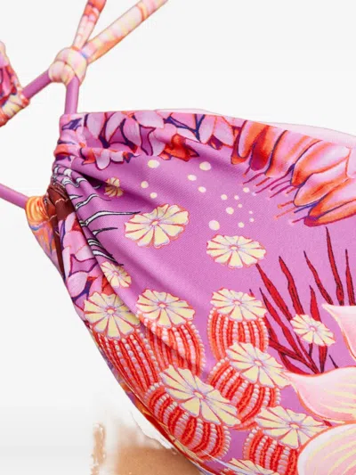 Agua Bendita Floral-pattern Bikini Top In Multi