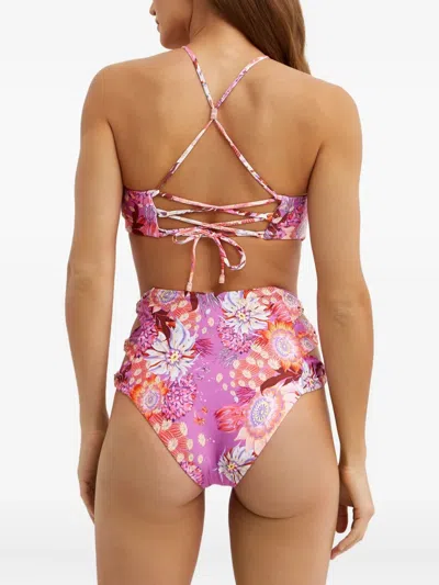 Agua Bendita Floral-pattern Bikini Top In Multi