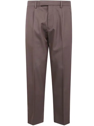 Zegna Men's Cotton And Linen Pants In Brown