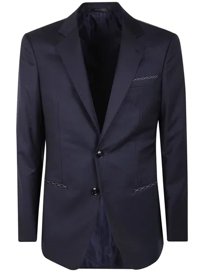 Giorgio Armani Button Blazer In Blue