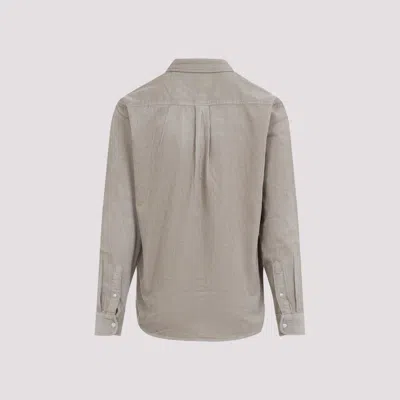 Carhartt Long Sleeve Corduroy Shirt With Button Collar In Gray