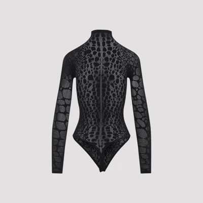 Wolford Geometric Sheer Long Sleeve Top In Black