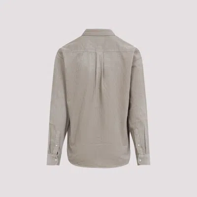 Carhartt Long Sleeve Corduroy Shirt With Button Collar In Gray