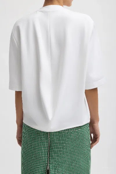 Tibi Active Knit Raglan Top In White In White