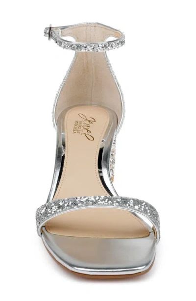 Jewel Badgley Mischka Reese Ankle Strap Sandal In Silver