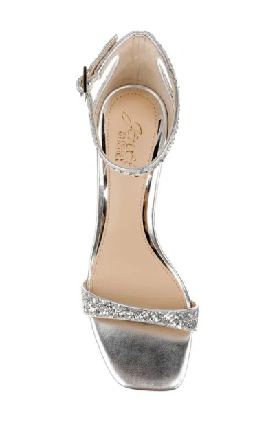 Jewel Badgley Mischka Reese Ankle Strap Sandal In Silver