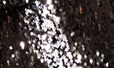 City Chic Sequin Peplum Top In Black