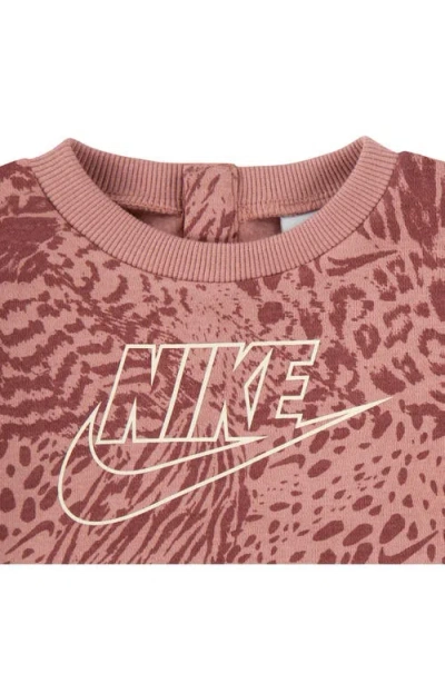 Nike Home Swoosh Home Sweatshirt & Leggings Set In Brown