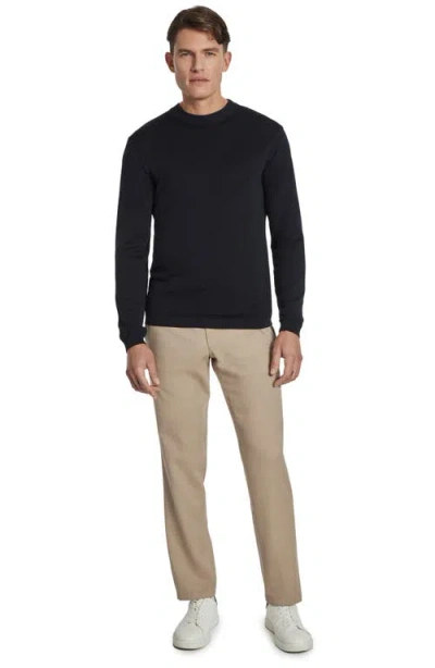 Jack Victor Bartholomew Geo Pattern Cotton & Silk Crewneck Sweater In Black