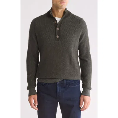 Amicale Rib Cashmere Mock Neck Sweater In Green