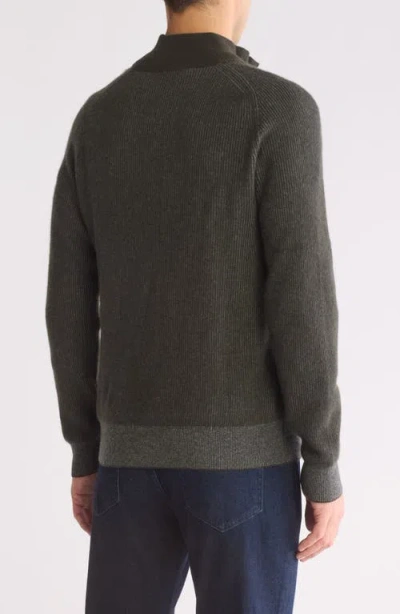 Amicale Rib Cashmere Mock Neck Sweater In Green
