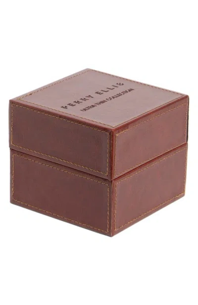 Perry Ellis Ultra Slim Leather Strap Watch, 40mm In Brown