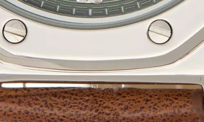 Perry Ellis Ultra Slim Leather Strap Watch, 40mm In Brown