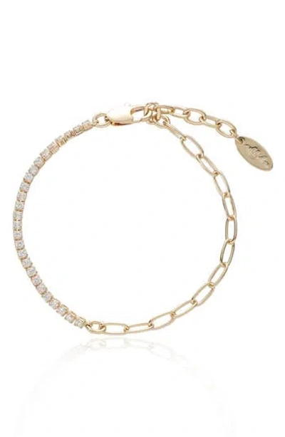 Ettika Tennis & Paper Clip Chain Bracelet In Gold