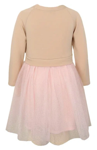 Zunie Kids' Reindeer Embroidered Twofer Dress In Multi