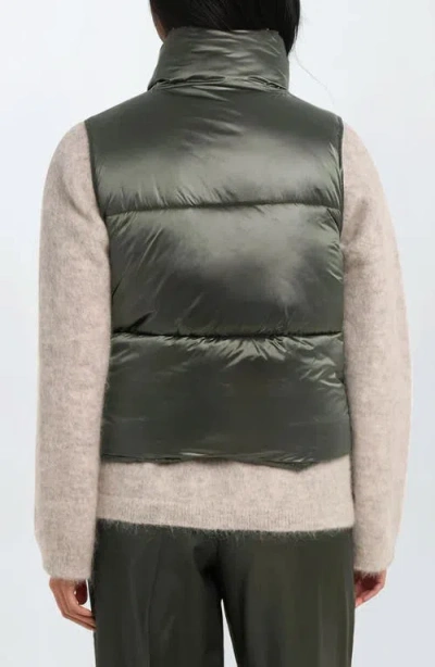 Noize Cropped Puffer Vest In Green