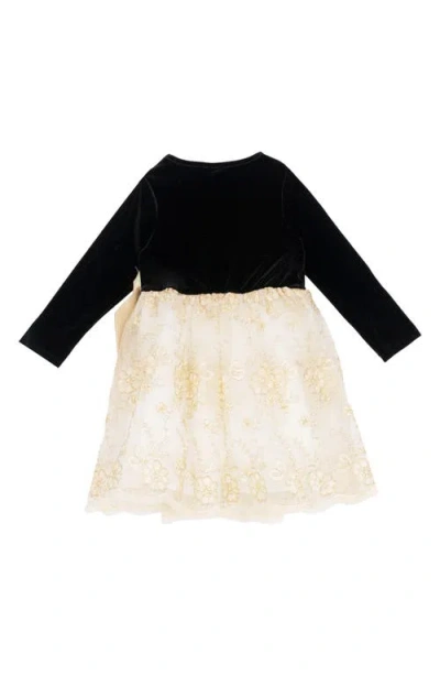Rare Editions Kids' Mixed Media Party Dress In Black