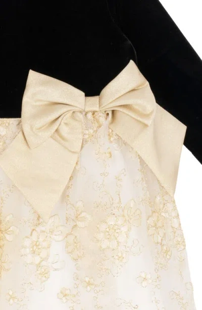 Rare Editions Kids' Mixed Media Party Dress In Black