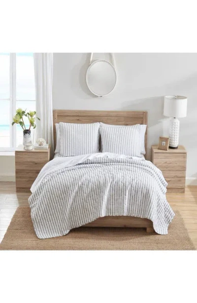 Stone Cottage Willow Way Ticking Stripe Quilt & Sham Set In Gray