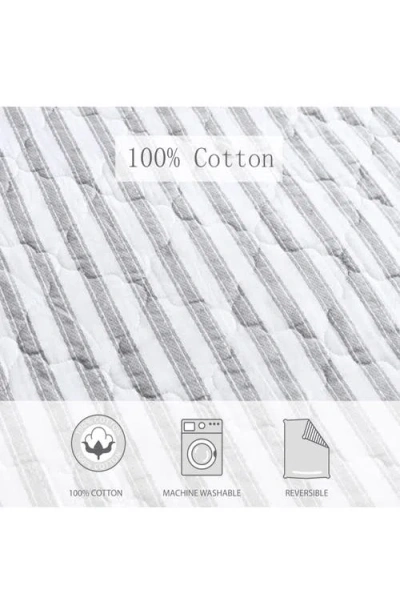 Stone Cottage Willow Way Ticking Stripe Quilt & Sham Set In Gray