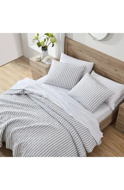 Stone Cottage Willow Way Ticking Stripe Quilt & Sham Set In Gray