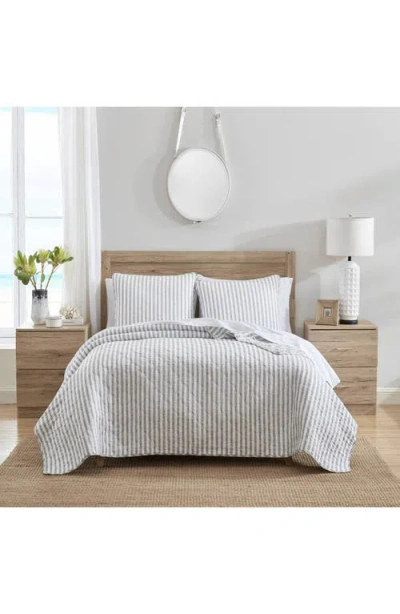 Stone Cottage Willow Way Ticking Stripe Quilt & Sham Set In Gray