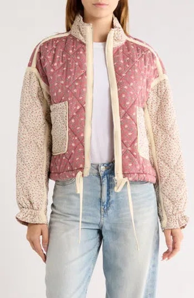 Blanknyc Bloom Bash Quilted Bomber Jacket In Pink