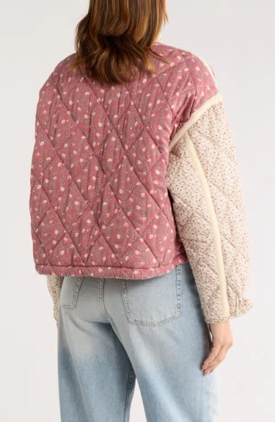 Blanknyc Bloom Bash Quilted Bomber Jacket In Pink