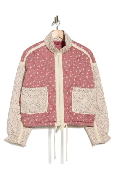 Blanknyc Bloom Bash Quilted Bomber Jacket In Pink