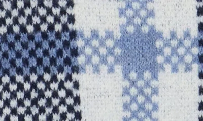 Vigoss Plaid Sweater Bomber Jacket In Blue