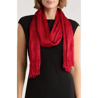 Vince Camuto Lurex Wrap Scarf In Red