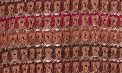 Daniel Rainn Openwork Stripe Sweater In Brown