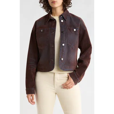Vigoss Flocked Utility Jacket In Brown