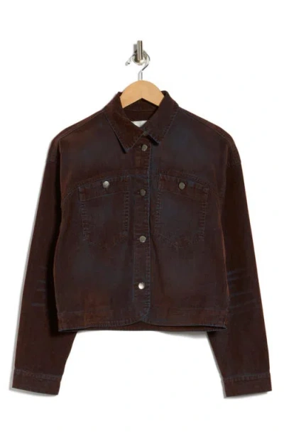 Vigoss Flocked Utility Jacket In Brown