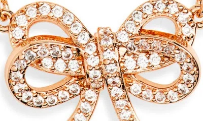 Kate Spade New York Bow Meets Girl Pavé Cubic Zirconia Pendant Necklace In Gold