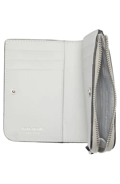 Kate Spade New York Ava Metallic Zip Bifold Wallet In Silver