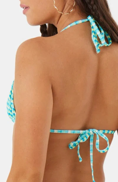 Roxy Dawn Patrol Reversible Triangle Bikini Top In Blue