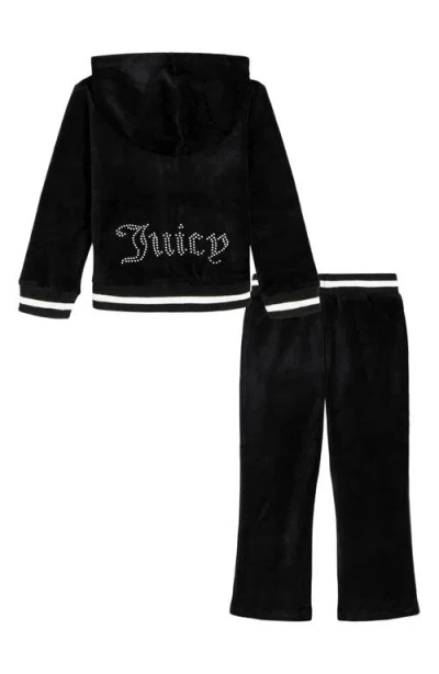 Juicy Couture Girls' Velour Hoodie & Jogger Pants Set - Little Kid In Black