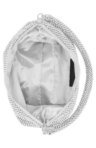 Jessica Mcclintock Julian Rhinestone Hobo Bag In Silver