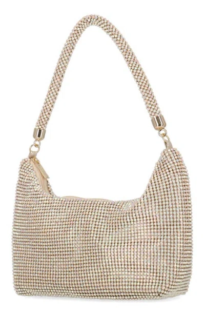 Jessica Mcclintock Julian Rhinestone Hobo Bag In Brown