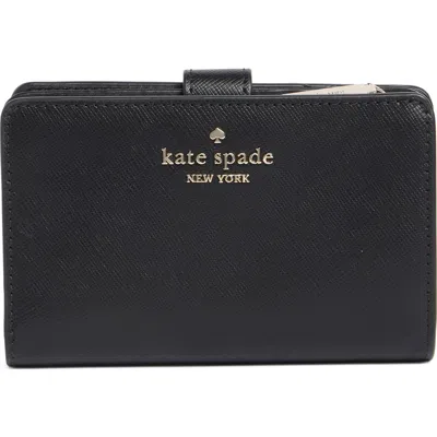 Kate Spade New York Staci Medium Bifold Leather Wallet In Black