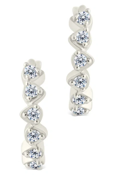 Sterling Forever Cassandra Cz Micro Hoop Earrings In Metallic